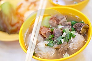 Noodle and wanton soup in Hong Kong