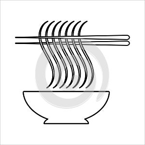 Noodles illustration on white background