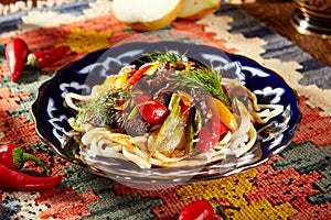 Noodles with Laghman Sauce