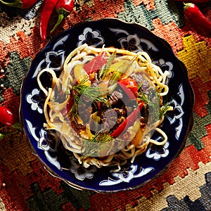 Noodles with Laghman Sauce