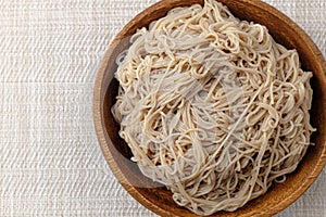 Noodles made from buckwheat boiled in water