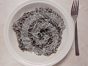 Noodles with poppy seeds