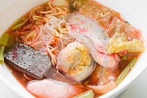 Noodles soup with fish ball