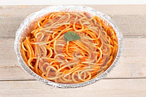 Noodles with tomato sauce