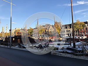 Noorderhaven during autumn in Groningen