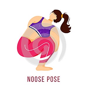 Noose pose flat vector illustration