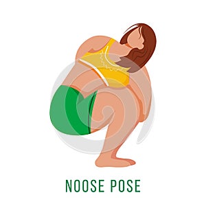 Noose pose flat vector illustration