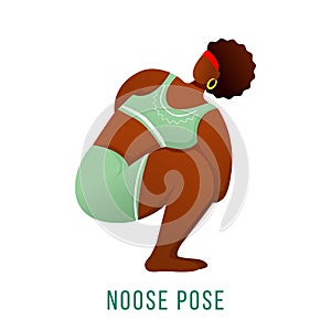 Noose pose flat vector illustration