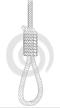 Noose Sketch On A White Background