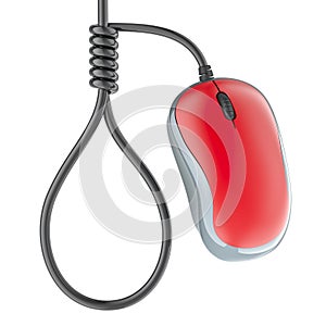 Noose from Wired Computer Mouse. 3D rendering