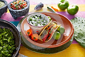 Nopal taco mexican food with chili pepper photo