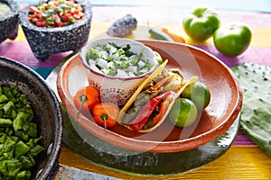 Nopal taco mexican food with chili pepper photo