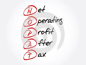 NOPAT - Net Operating Profit After Tax acronym, business concept background
