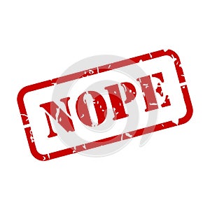 Nope Red Rubber Stamp Vector