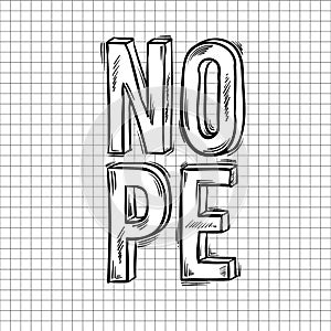 Nope word isolated on background