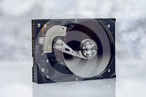 Computer Hard Disk On Blurred Background