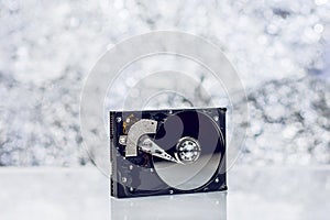 Computer Hard Disk On Blurred Background