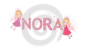 Nora female name with cute fairy tale