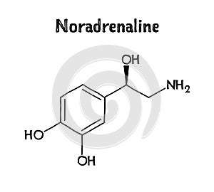 Noradrenaline structural formula of molecular structure photo