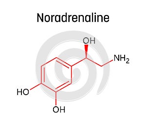 Noradrenaline structural formula of molecular structure photo
