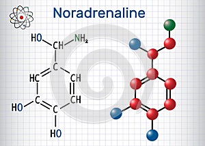 Noradrenaline NA, norepinephrine , NE molecule . It is a ho photo