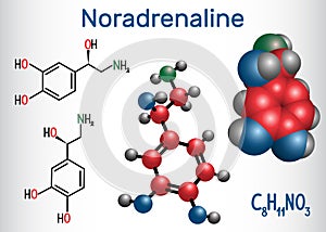 Noradrenaline NA, norepinephrine , NE molecule . It is a ho photo