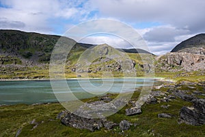 Nord-Norge. Beautiful scenery of Masoy coastline at Havoysund in the Troms og Finnmark.