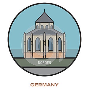 Norden. Cities and towns in Germany