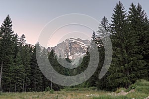 Nordend peak at sunrise in Macugnaga, Italy