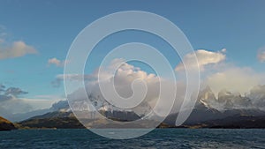 Nordenskjold Lake in Chile, Patagonia. View of Mount Cerro Payne Grande and Torres del Paine