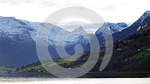 Nordfjord mountains between Stryn and Loenin Vestland in Norway