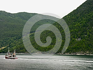 Nordic boat in a lake