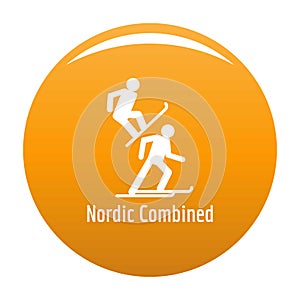Nordic combined icon vector orange