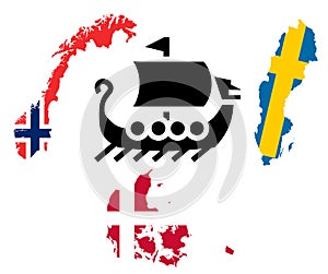 Nordic countries concept. Vikings