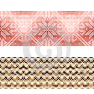 Nordic pattern. Seamless knitted background.