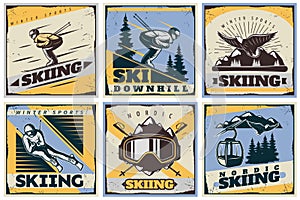 Nordic Skiing Posters Set