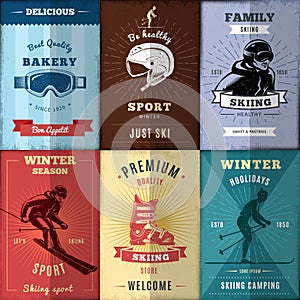 Nordic Skiing Posters Set