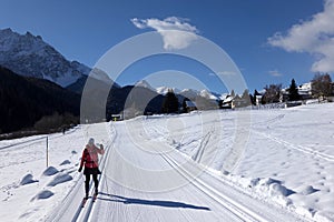 Nordic Skiing in Scuol, Unterengadin, Graubunden, Switzerland