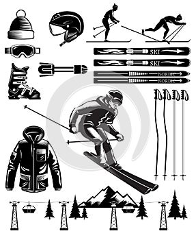 Nordic Skiing Vintage Elements