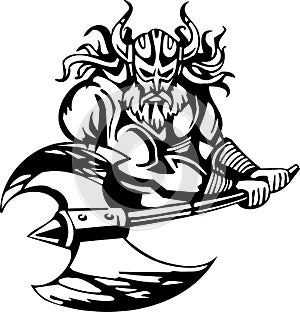 Nordic viking - vector illustration. Vinyl-ready.