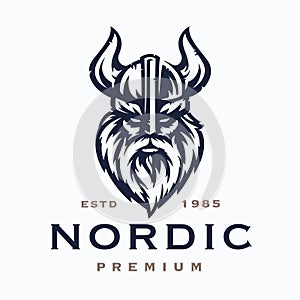 Nordic viking warrior logo