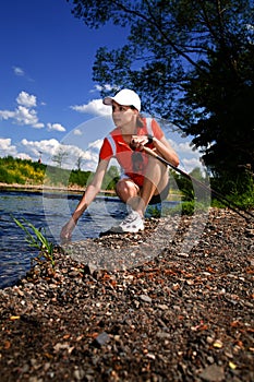 Nordic walking girl