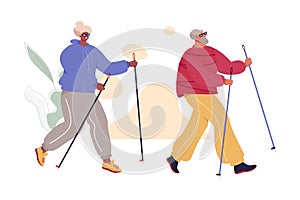 Nordic Walking Senior Couple