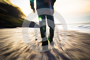 Nordic walking sport run walk motion blur outdoor person legs se