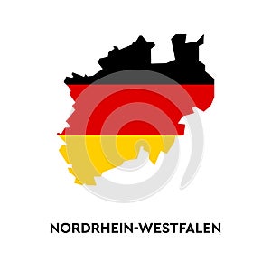 Nordrhein-Westfalen outline. Germany city. Silhouette map.