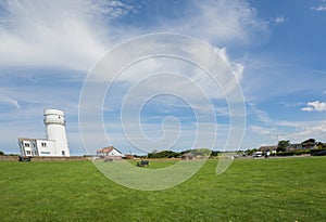 Norfolk coastline, lighthouse and blue skies