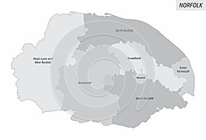Norfolk county administrative map