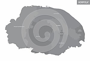 Norfolk county administrative map