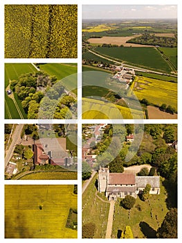 Norfolk countyside with primary school and church photo