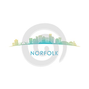 Norfolk, Virginia skyline silhouette. photo